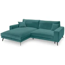 set one by Musterring Ecksofa Kansas Stoff Blau, Grün Petrol