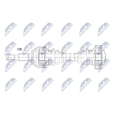 NTY Antriebswelle npwps013 Hinterachse links für Porsche