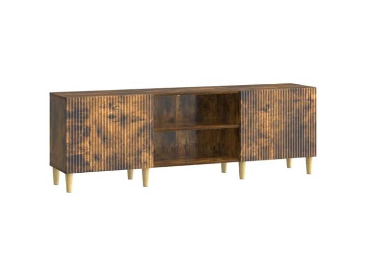 Favemtsl TV Lowboard Geräucherte Eiche 150x31x50 cm TV Schrank Stilvoller Fernsehtisch fürs Wohnzimmer mit 2 Pendeltüren und viel Stauraum für Mediengeräte.