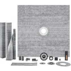 VEVOR Duschaufsatz-Set, 1828 x 1828 x 32 mm großes Duschwannen-Set mit ABS-Mittelflansch, wasserdichter Duschaufsatz, Membran und Leiste, Duschwannen-Neigungsstangen, passend für Badezimmer