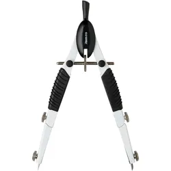 Aristo TopLine Schnellverstellzirkel, schwarz/weiss, 2 Gelenke, Adapter, Zirkel, Schwarz, Weiss