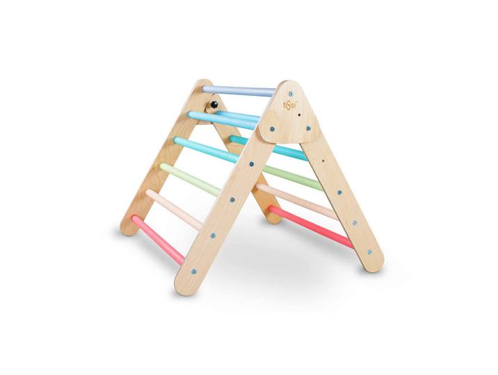 tiSsi Kletterdreieck, Mehrfarbig, Holz, Birke, massiv, 70x82x63 cm, Spielzeug, Kinderspielzeug, Sonstiges Spielzeug