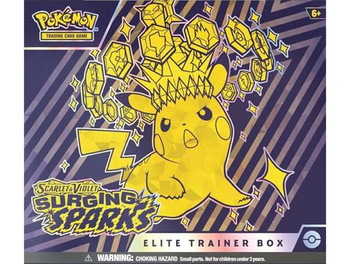 Pokémon TCG: Scarlet & Violet – Surging Sparks Elite Trainer Box (1 Full-Art-Promo-Karte, 9 Booster & Premium-Zubehör)