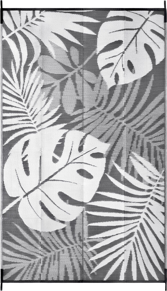 Bay Isle Home plant pattern indoor/outdoor garden patio rug waterproof grey white，leaves area rug Grey;Ivory;White 6*9ft/183*274cm