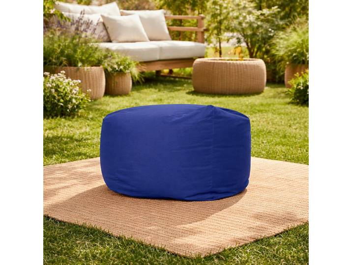 Pouf cube d'extérieur imperméable ARTA - Bleu