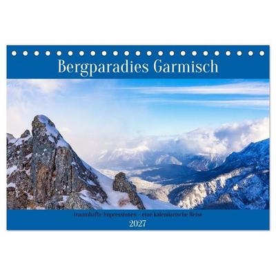 Bergparadies Garmisch - traumhafte Impressionen (Tischkalender 2027 DIN A5 quer), CALVENDO Monatskalender