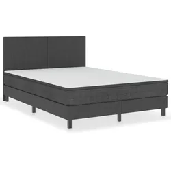 vidaXL Boxspring-Bettgestell Grau Stoff 160x200 cm