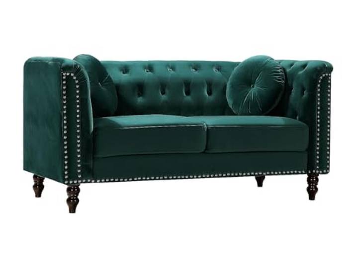 Vente-unique Sofa 2-Sitzer - Samt - Grün - Turner
