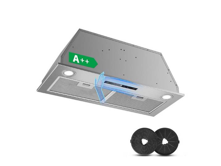 SNDOAS Kopffreihaube Einbau Dunstabzugshaube 72cm mit 400m³/h starker Absaugleistung 3 Leistungsstufen + Booster, Abluft/Umluft A++