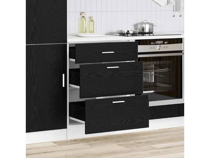 1pc Noir Armoire base/Caisson de cuisine - Magnifique Meuble de cuisine bas avec tiroir Chêne noir 60x46x81 5cm CL9490850