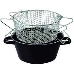 Riess Pommes Frites Pfanne, Pfanne + Kochtopf, Schwarz, Silber