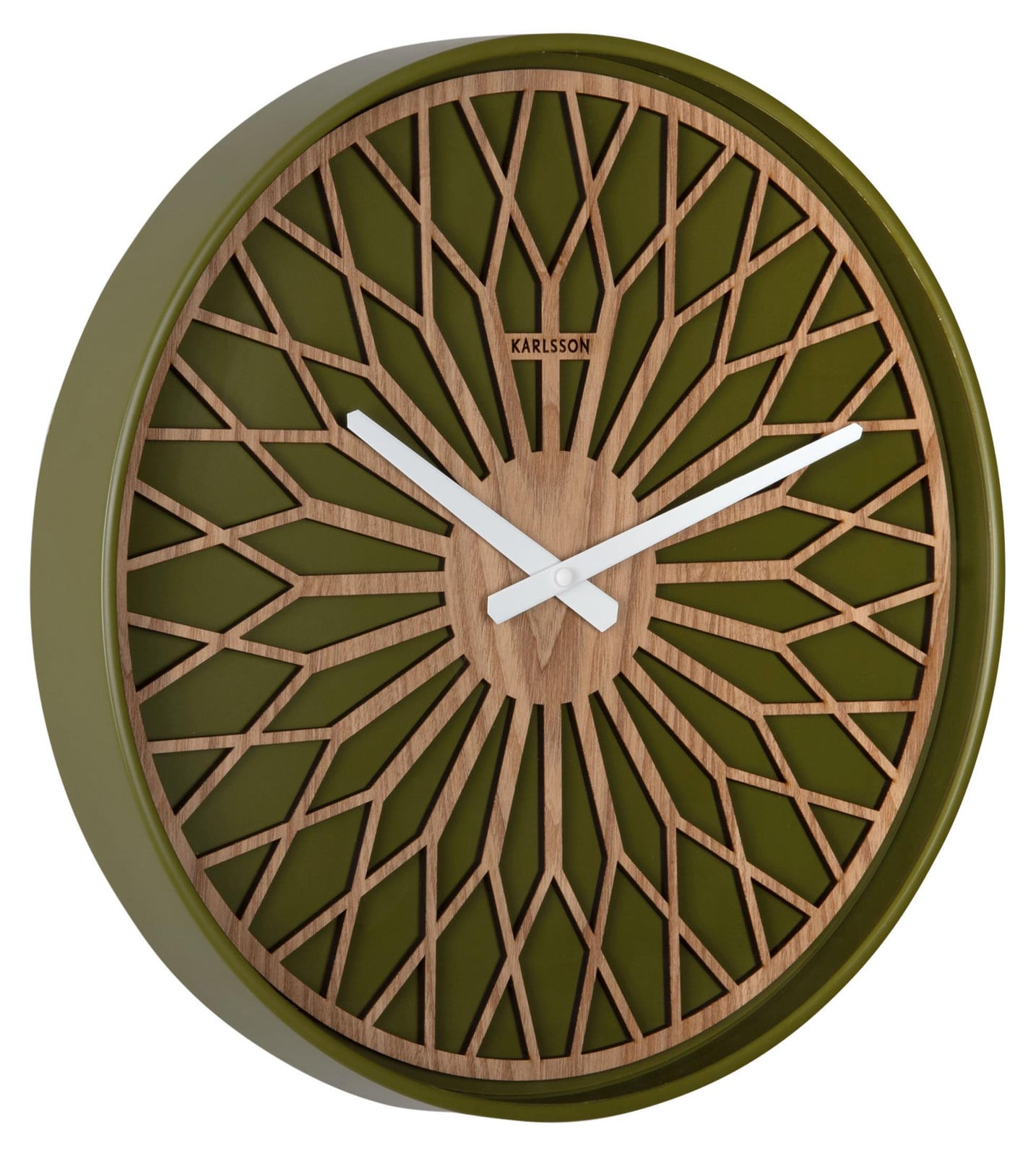 Karlsson Girasol Wandklok - Groen - Analoog - B/D/H: 40,6 x 40,6 x 40,6 cm