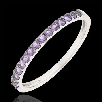 Edenly Ring Paradiesvogel - Einerreihe - WeiÃŸgold und Amethyst