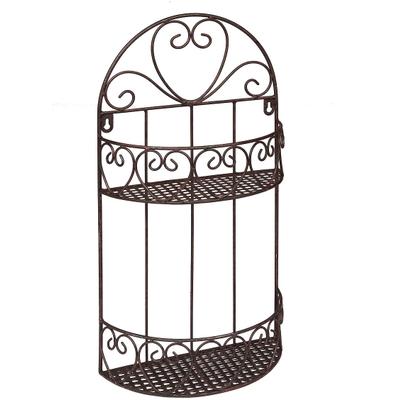 Deko-Wandregal AMBIENTE HAUS "Wandregal rund - antikbraun 50cm", braun (antikbraun), B:27cm H:50cm T:12cm, Metall, Regale