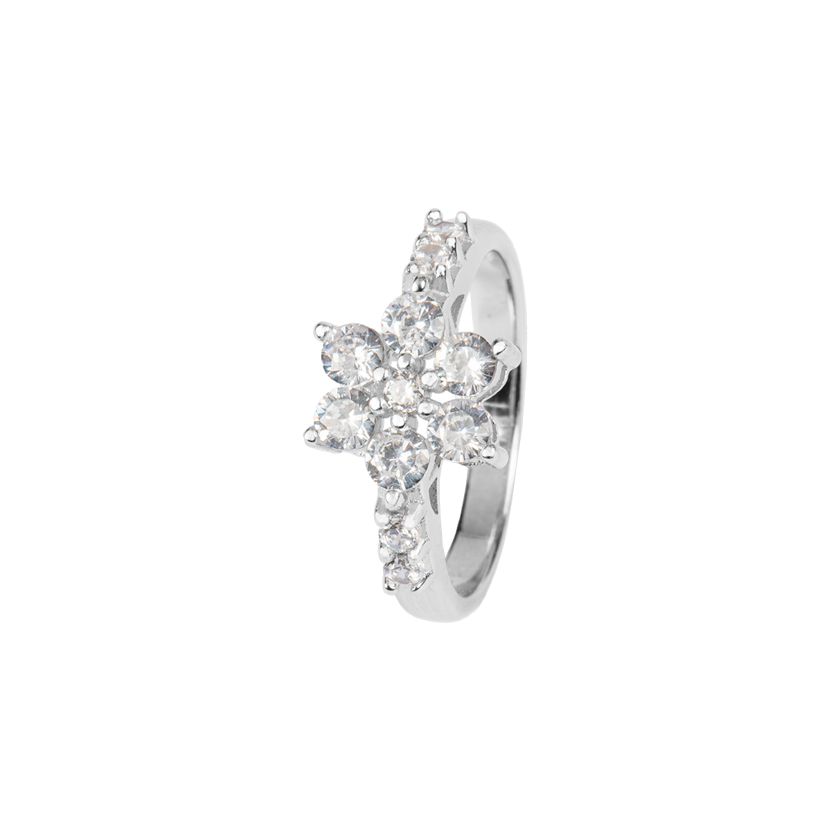 Jacques Lemans Ring Blume Sterlingsilber mit Zirkonia