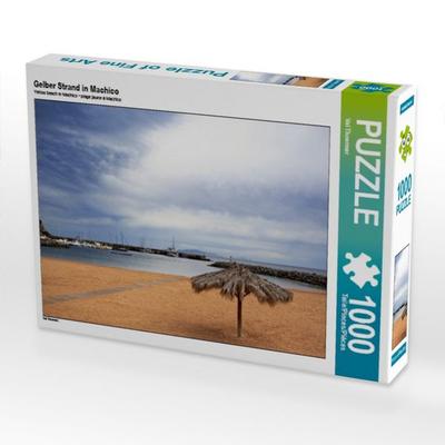 CALVENDO Puzzle Gelber Strand in Machico | 1000 Teile Lege-Größe 64x48cm Foto-Puzzle für glückliche Stunden