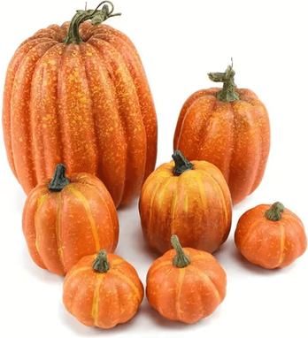 Inspire Curations 7PCS Artificial Pumpkin Set Artificial Pumpkins For Halloween, Harvest & Autumn Table Decor 7pcs