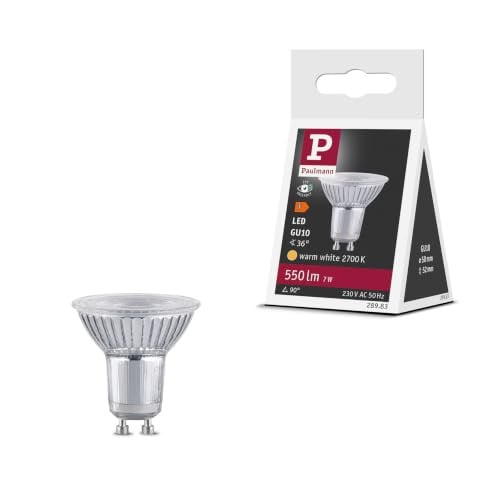 Paulmann LED-reflector GU10 7W 230V 550lm 2700K warmwit zilver glas