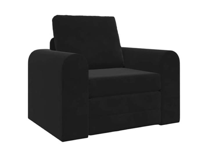 Todiikf Schlafsofa Samt Schwarz 98x71x83 cm Boden Sessel Einzelsofa Kompaktes Schlafsessel-Design für Wohnzimmer und Gästezimmer, weicher Samtbezug, schnelle Verwandlung ohne Werkzeug.
