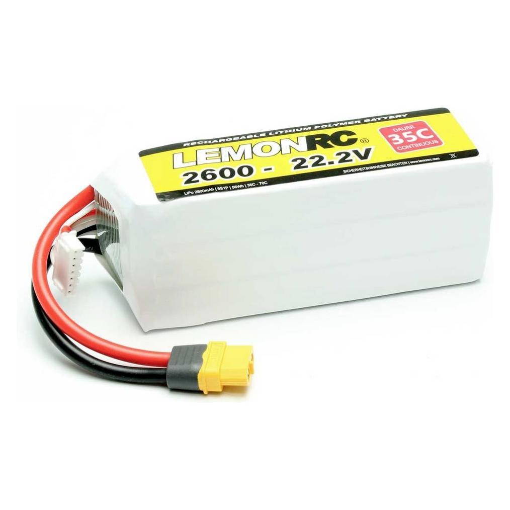 LemonRC Modellbau-Akkupack LiPo 22.2 V 2600 mAh Zellen-Zahl 6 35 C Softcase (2600 mAh, 22.20 V) (15752)
