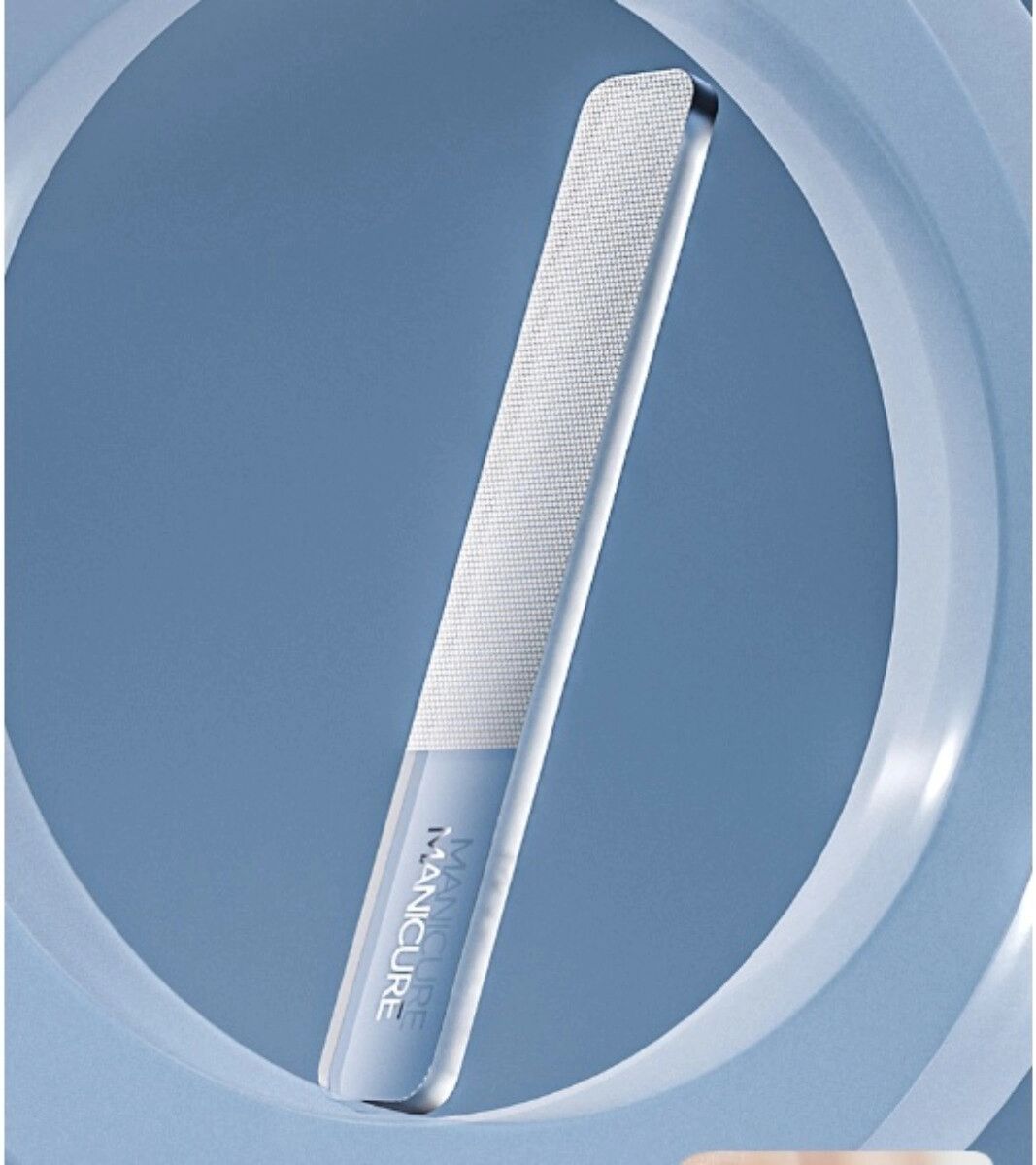 INF Ensemble portable de 5 coupe-ongles en acier inoxydable - Kit manucure de voyage à pointe biseautée Bleu