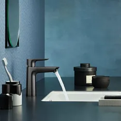 hansgrohe Talis E Waschtisch-Einhebelmischer 71710340 mit Ablaufgarnitur, brushed black chrome