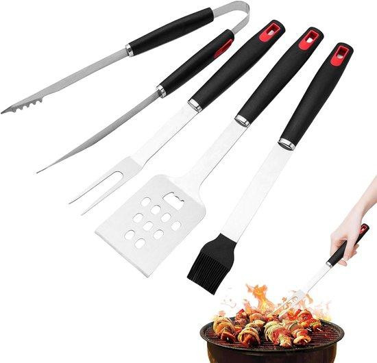 Barbecue Accessoires Set - Grill Gereedschap - Zwaar Roestvrij Staal - 45 cm - Zilver