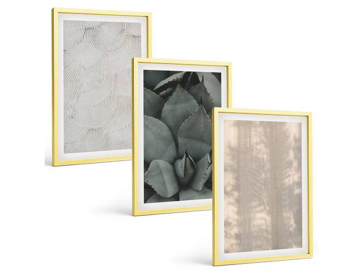 Tulup Bilder SET 3er Set - 40x60 cm Goldrahmen - Sommerliche tropische Texturen, Goldfarben, Kunststoff, Rechteckig, 40x60 cm, gerahmt, Bilder & Rahmen, Bilder