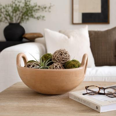 Sagebrook Home Decorative Bowl - Terracotta with Handle, Orange
