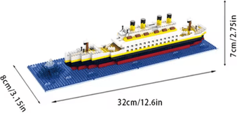 Inspire Picks Micro Particle Building Block Titanic Cruise Ship Model Giant Assembly Puzzle Toy For Kids 1878 Pcs