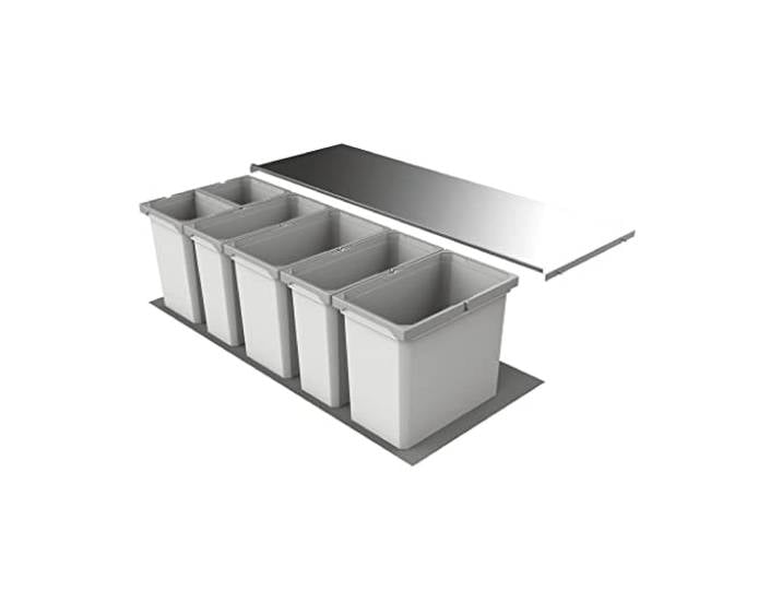 Naber Cox® Box 2T 1200-6. Abfallsammler, hellgrau.