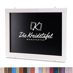 Die Kreidetafel Manufaktur Kreidetafel mit Holzrahmen / Weiß 90x60cm