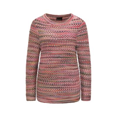 Rundhalspullover GOLDNER "Baumwoll-Pullover in Multicolor", Damen, Gr. 50, bunt (bunt, gemustert), Obermaterial: 73% Baumwolle CO. 27% Polyacryl PAN., Pullover Rundhalspullover, Rundhalsausschnitt