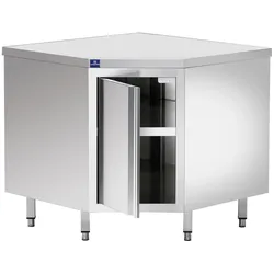 Virtus Neutraler Arbeitsschrank, Eck-Modell, mit Flügeltür, ohne Aufkantung, 1000x700 mm (STAB71)