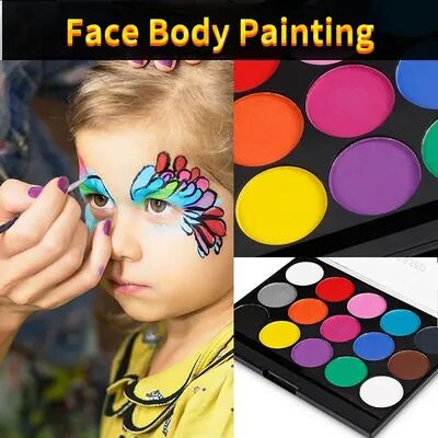 Rare Purchases 15Colors Face Painting Kit Body Makeup, Non Toxic Paint Oil With Brush For Fancy Dress, Halloween Christmas Party 15Colors Face Painting Kit Body Makeup, Non Toxic Paint Oil With Brush For Fancy Dress, Halloween Christmas Party