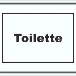 HB-Druck Toilette Schild mit Text Klo WC waagerecht A6 (105x148mm)