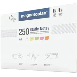 Magnetoplan Moderationskarten »Static Notes« DIN A3 mehrfarbig