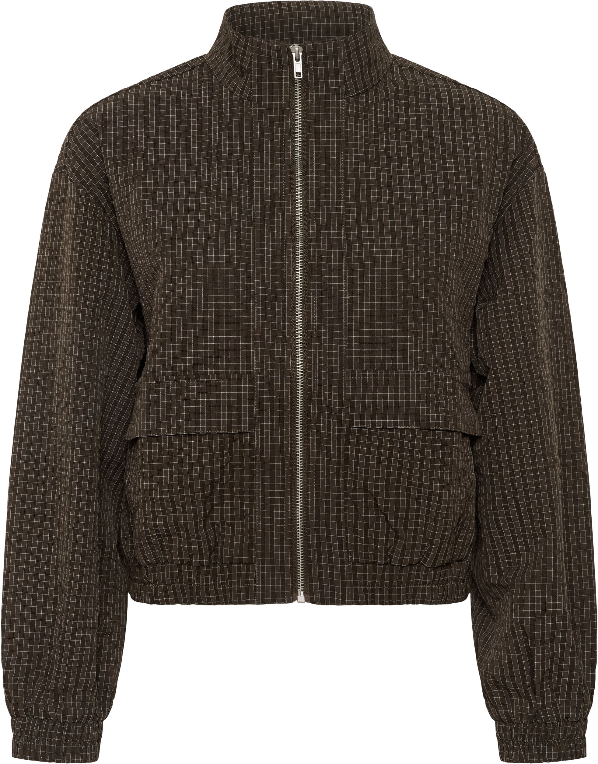 Allwetterjacke KAFFE "Damen Jacke KAmirana", Damen, Gr. 44, braun (coffee bean mini check), Obermaterial: 65% Nylon NY. 35% Polyester PES., Jacken Allwetterjacke