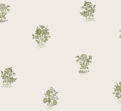 Cath Kidston Kingdom Posey Sage Wallpaper - N/A