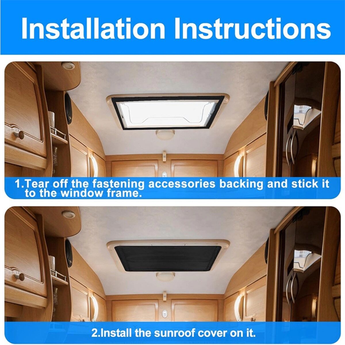 INF Wohnmobil Dachlüfter-Isolator 2er-Set - EVA Schwarz Skylight Wärme- und Sichtschutz für 14 x 14 inch Lüftungen, 16.3 x 16.3