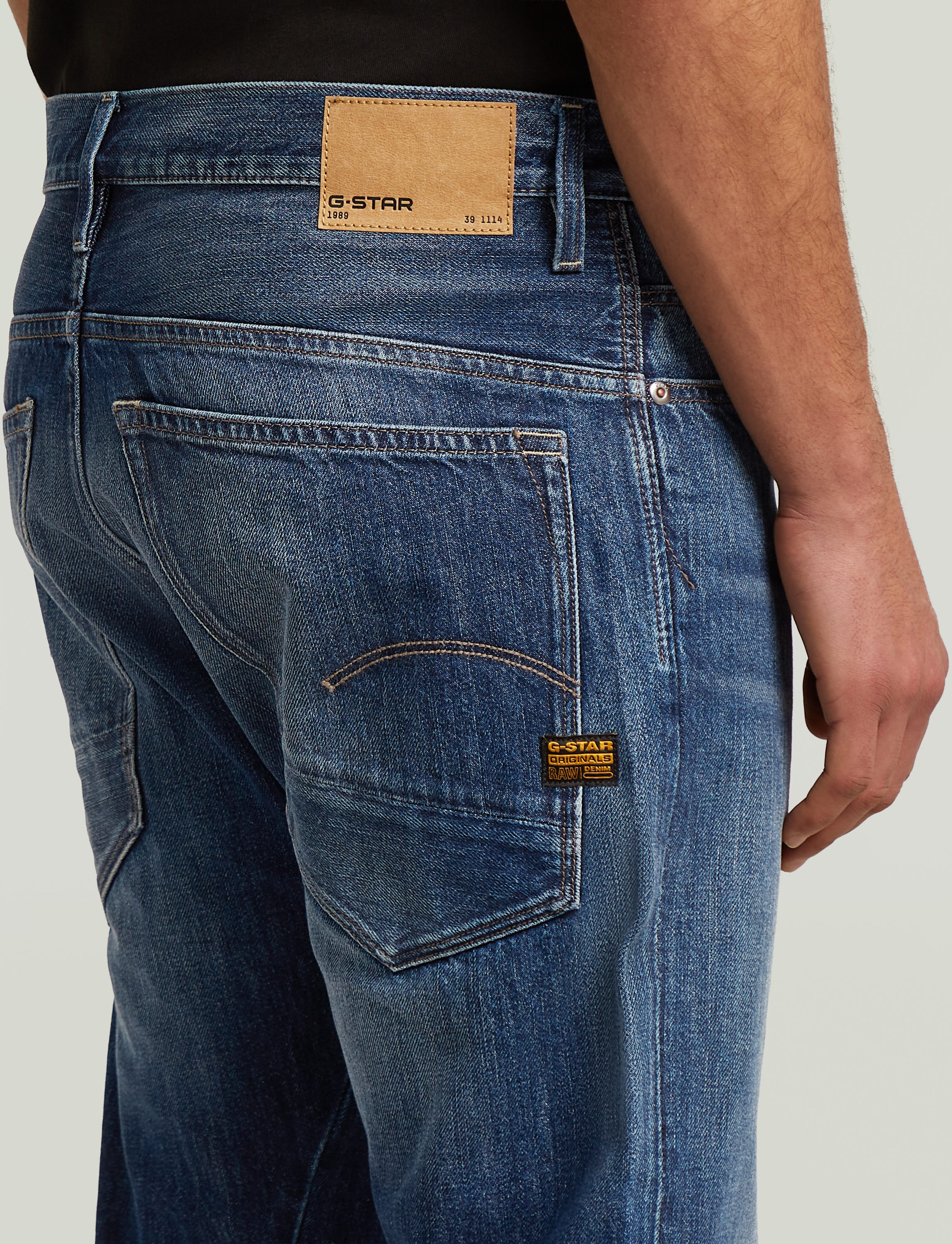 Tapered-fit-Jeans G-STAR "G-Star Arc 3D", Herren, Gr. 36, Länge 34, blau (antique vespa), Denim/Jeans, Obermaterial: 100% Baumwolle, tapered fit lang, Jeans Tapered-fit-Jeans, mit Knopfverschluss, mittlerer Bund antique vespa 36, Länge 34