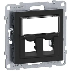 Legrand 765364 SEANO 2-fach Adapter für Systimax Datendosen, Farbausführung: Schwarz lackiert