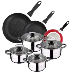San Ignacio - Dina-Kochgeschirr: 4 Töpfe mit Deckel und Set mit 3 Pfannen Ø16/20/24 cm
