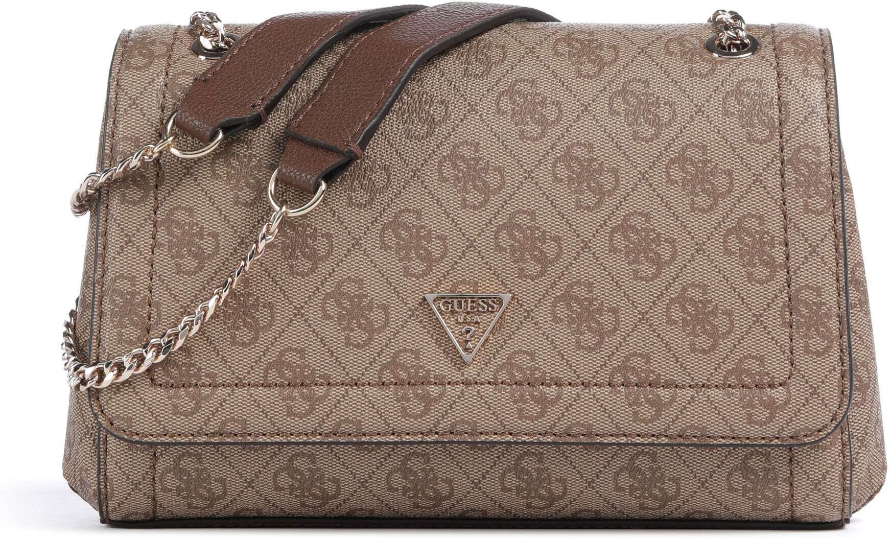 Guess Noelle Schultertasche aus Leder, braun