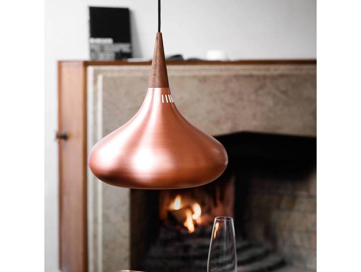 FRITZ HANSEN Designer Hängeleuchte Orient P1, dimmbar, kupfer, für Wohn- / Esszimmer, Kupfer, Design