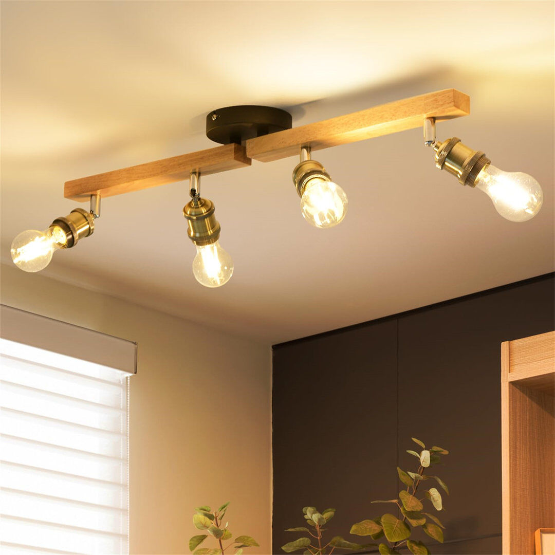 Borough Wharf 4 - Light Chandelier Natural 17cm H X 70cm W X 12cm D
