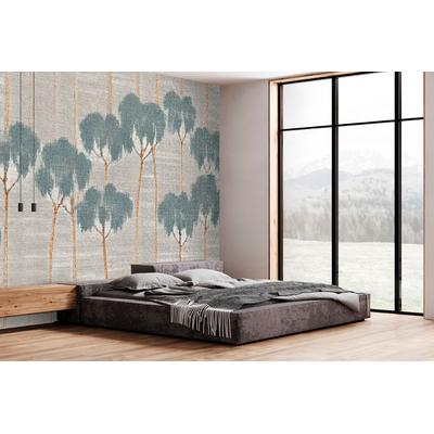 Fototapete LIVING WALLS "Walls by Patel 5 Fototapete Wald- & Berglandschaft", grau, B:5m H:0m L:2,7m, Vlies, Tapeten, Wald- & Berglandschaft auf 200 g/m² Premium-Vlies