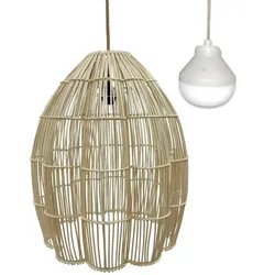 Lumisky AVILA RGB D50CM kabellose Pendelleuchte Rattan Beige