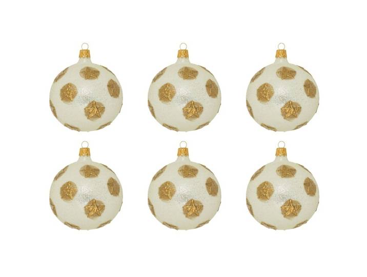 Weihnachtskugel 6er-Set Shauna - Farbe: weiss - Material: Glas - 949