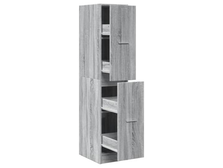 KUPTYERFG Apothekerschrank Grau Sonoma 30x41x144,5 cm Holzwerkstoff Kompakter Auszugschrank mit 4 Schubladen für Küche, Wohnzimmer und Büro. Belastbares Apothekermöbel mit Metallschienen.